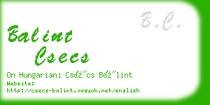 balint csecs business card